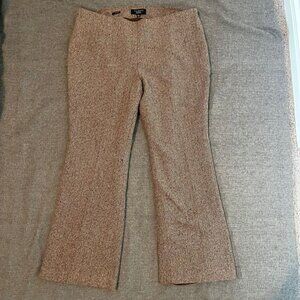 Talbots Womens Pants Petite 16WP Brown Heritage Wideleg Wool Officewear Workwear